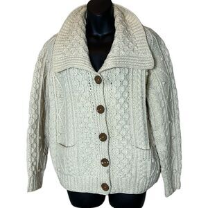 Loch garman fisher knit 100% wool made in Ireland chunky thick knit sweater